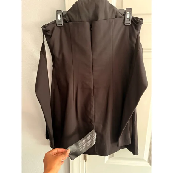 Women's BCBGMAXAZRIA Black Off-the-Shoulder Mini Dress Size 10 - Picture 8 of 9